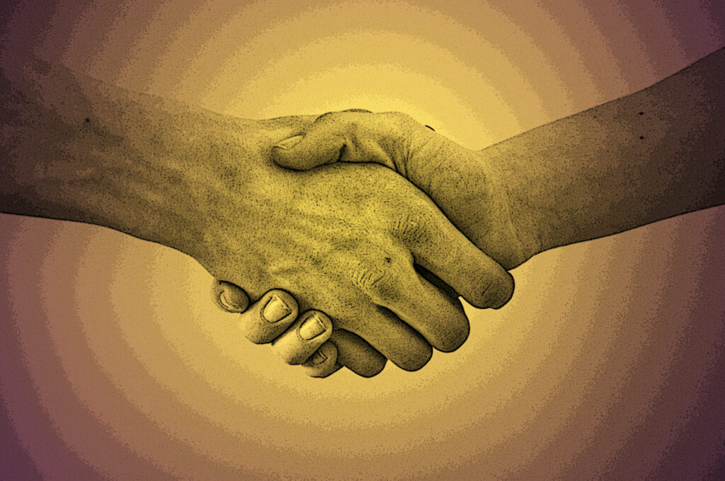 Storsinne, dialog, överenskommelse, handslag