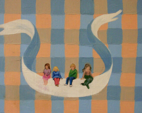 "Gruppbild." Konstverk av Maria Johansson.