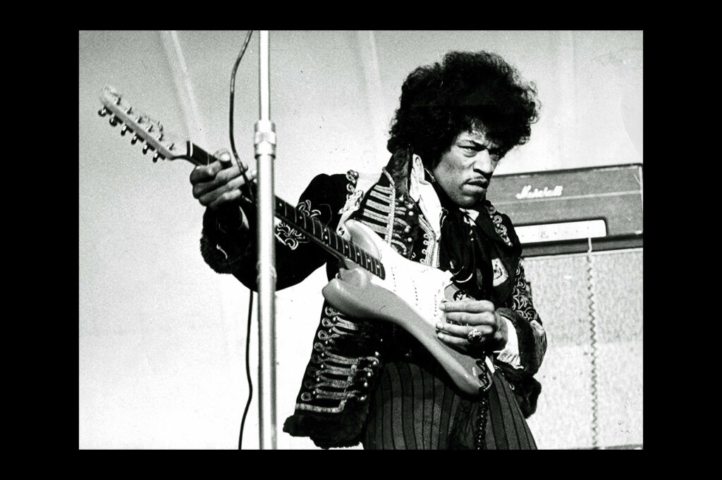 Jimi Hendrix på Gröna Lund den 24 maj 1967. (Bildkälla: Wikipedia)