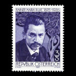 Rainer Maria Rilke porträtterad på ett Österrikiskt frimärke.