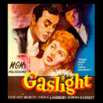 Affischen för filmen "Gaslight", 1944.(bilden starkt beskuren) med Charles Boyer, Ingrid Bergman och Jospeh Cotten i huvudrollerna. På svenska är titeln "Gasljus". (Bildkälla: Wikipedia)