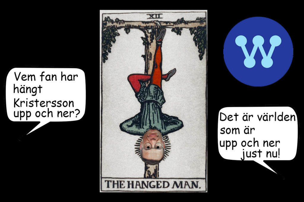 Kristersson som the hanged man.