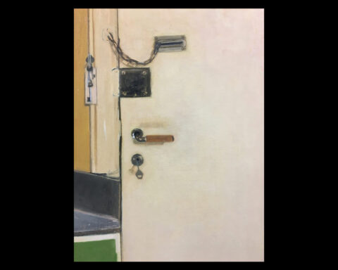 Köksdörren" 2019, 64 x 43 cm. Konstverk av Christina Thomas Dahlberg.