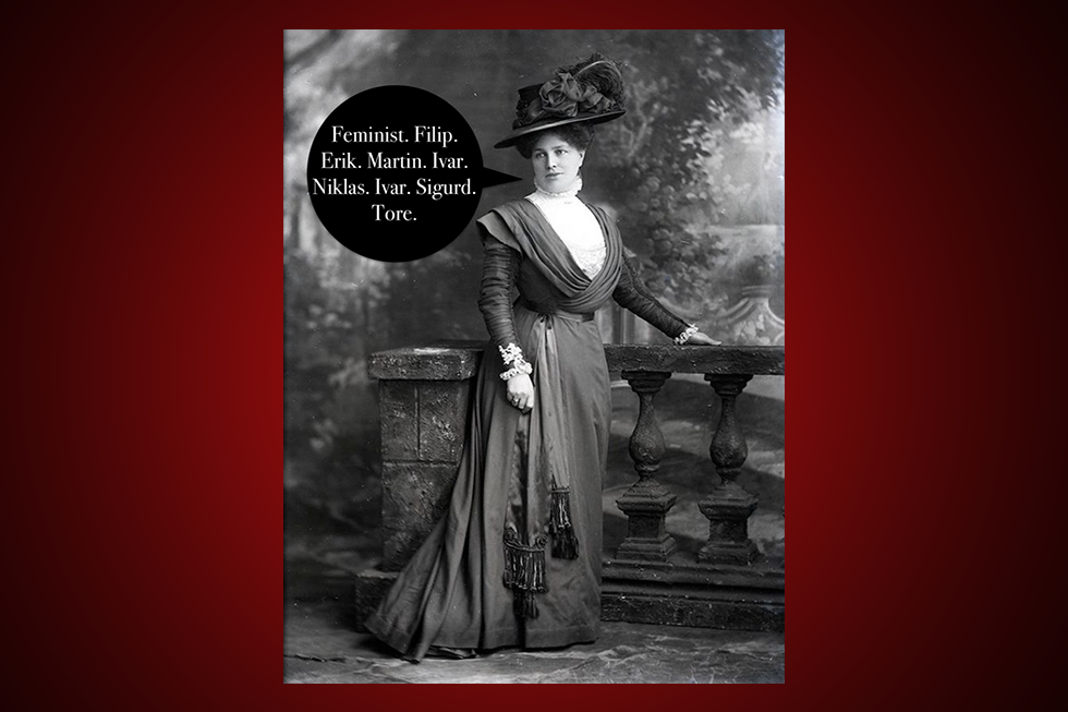 "Feminist". Konstverk av Gussy Löwenhielm.