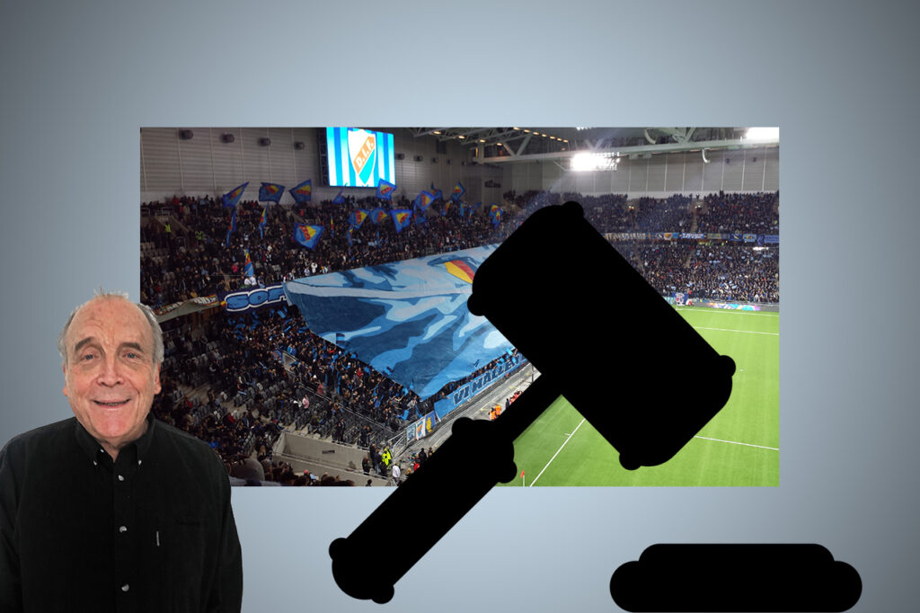 Lars Thulin har funderat mycket på hur fanatiska supportrars våldsamheter ska kunna stoppas. (Montage: Opulens. Bakgrundsfoto: Wikipedia)