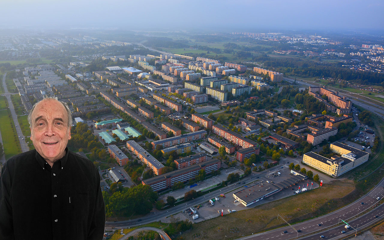 Problemet är att politiker tappat greppet om förorterna, svikit dem på en rad områden vilket medfört att parallellsamhällen kunnat skapas, menar Lars Thulin. (Bakrundsbilden: Flygfoto över Rinkeby, 2014. Bildkälla: Wikipedia.)