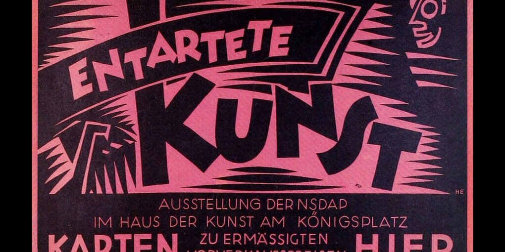 Affisch för utställningen "Entartete Kunst" i Berlin, 1938.