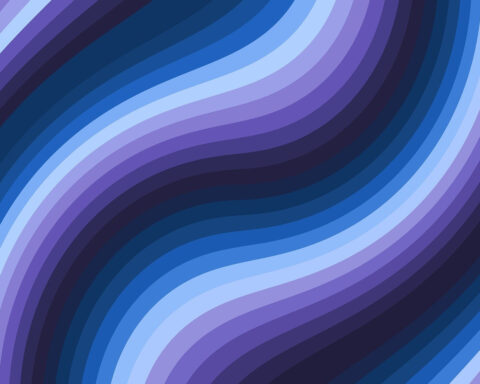 Flöde. flow, abstrakt bild i blå färg