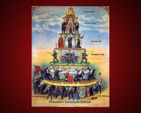 "The Pyramid of Capitalist System". Publicerad 1911 i tidningen Industrial Worker, en Industrial Workers of the World-publikation. (Bildkälla: Wikipedia)