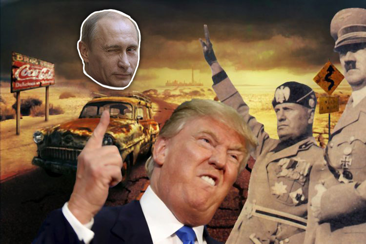 Trump, Putin, Mussolini, Hitler, krig, imperialism, fascism, nazism