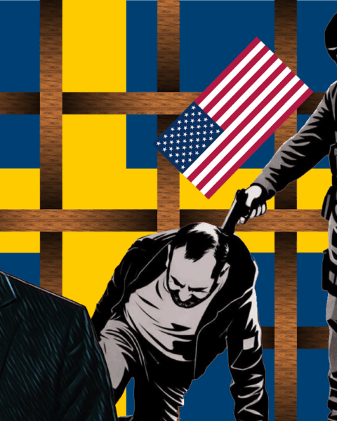 ICE. SATIR. Samuel Andersson har skrivit en dagsvers om hur vi i Sverige är snara att kritisera amerikanska ICE, trots att svenska Migrationsverket – i samarbete med polisen – bara är snäppet mer humana i sin behandling av flyktingar som ska utvisas.