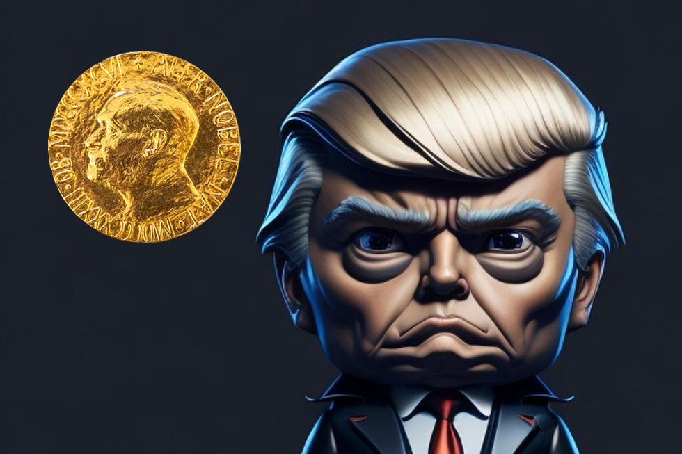 SATIR. I oktober förra året skrev Sofia Thoresdotter en dagsvers om Trump och Nobels fredspris. Nu sammanfaller verkligheten med dikten. Maria Corina Machado har nämligen överlämnet fredsprismedaljen till USA:s president.