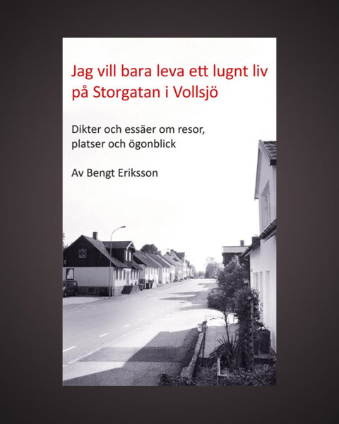 BENGT ERIKSSONS DIKTER & ESSÄER. Musikern och designern Anders F Rönnblom har med stort behag läst vår medarbetare Bengt Erikssons nya bok med dikter och essäer. Rönnblom konstaterar också att ”Jag vill bara leva ett lugnt liv på Storgatan i Vollsjö” är en bok genomströmmad av poesi.