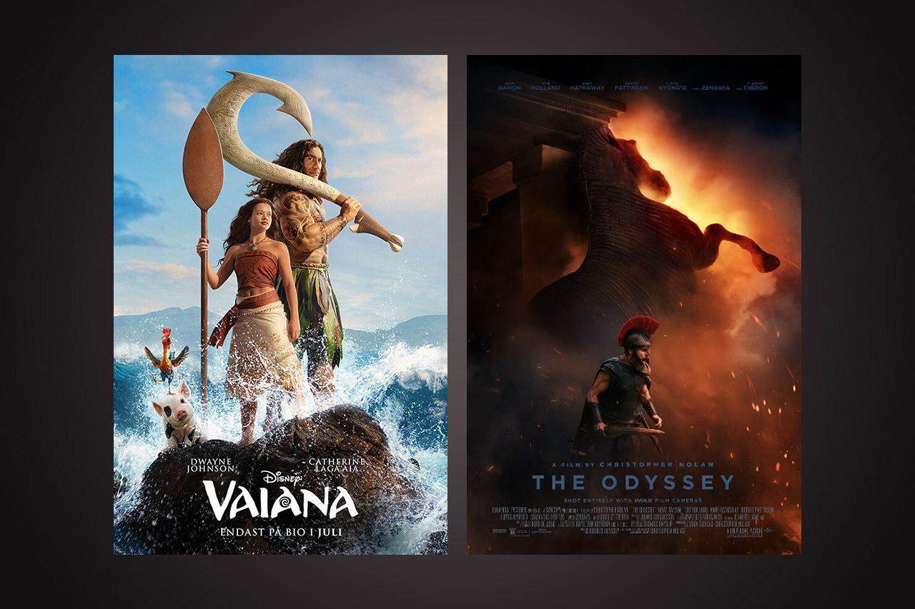 Sevärda havsäventyr på bio – ”The Odyssey” och ”Vaiana” - FILM. Ingela Brovik skriver om havsäventyr på bio sommaren 2026. Det rör sig om storfilmen ”The Odyssey” och nyfilmatiseringen ”Vaiana”.