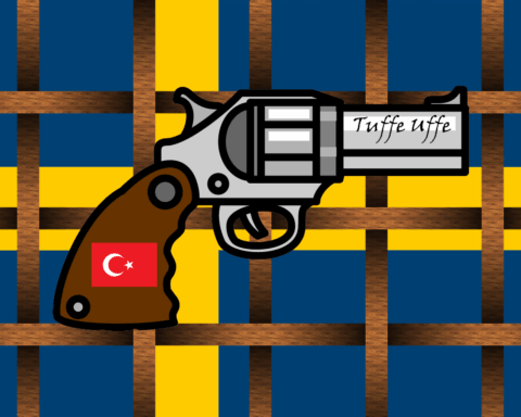 SATIR. Samuel Andersson har skrivit en dagsvers om att Ulf Kristersson tagit emot en namnad revolver i gåva från Erdogan.