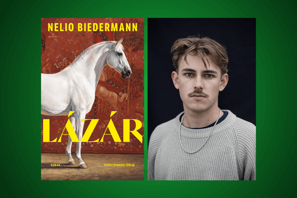Nelio Biedermann. ROMAN. ”Berättarglädjen är stor hos Nelio Biedermann, tematiken intressant och språket är, när det är som bäst, en ren och oförfalskad glädje att ta del av.” Det skriver Elisabeth Brännström som läst författarens debutroman ”Lázár”.
